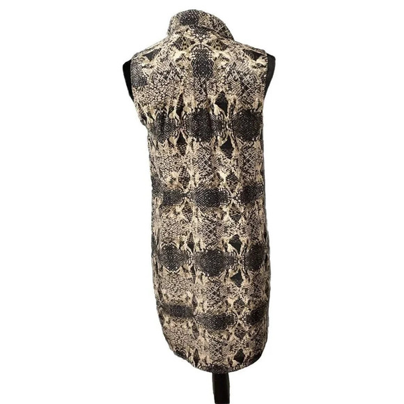 Banana Republic Size 6 Sleeveless Snakeskin Reptile Print Dress Pockets Safari - Picture 2 of 10